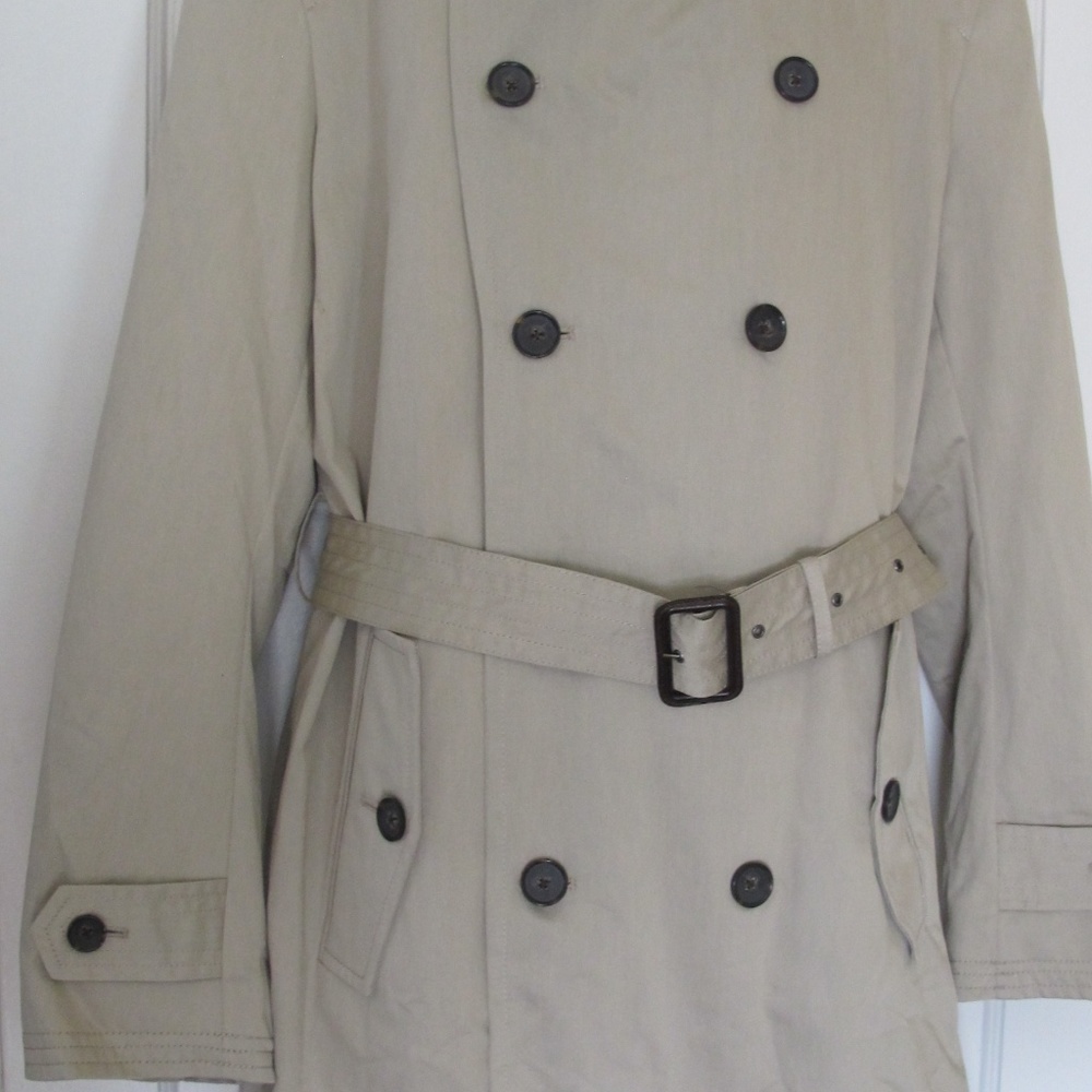 Double Breasted Belted Rain Trench Coat